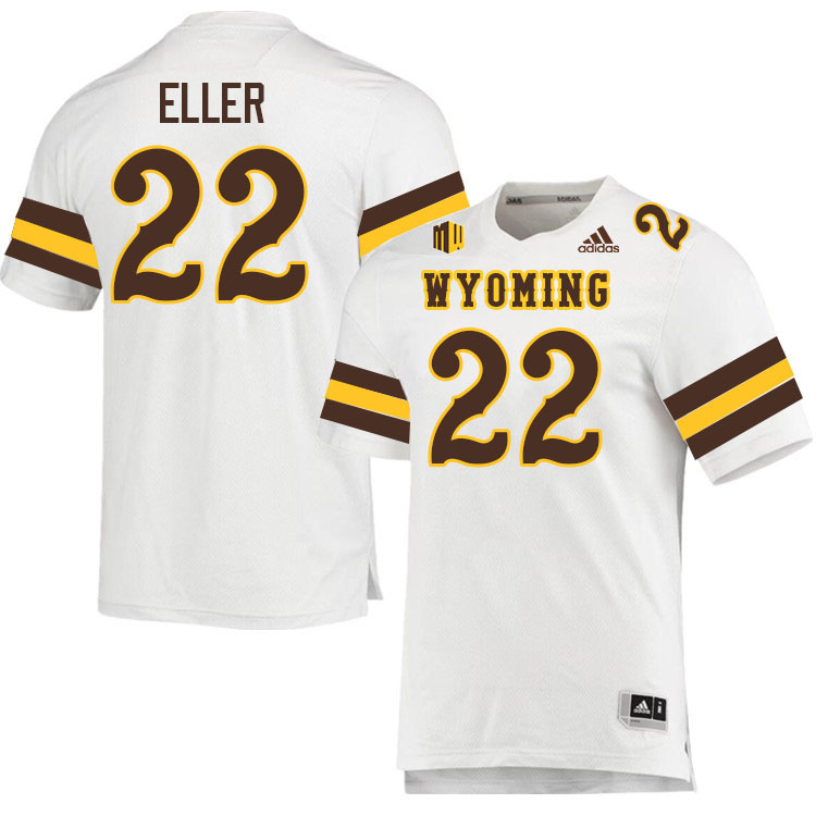 Wyoming Cowboys #22 Evan Eller College Football Jerseys Stitched-White